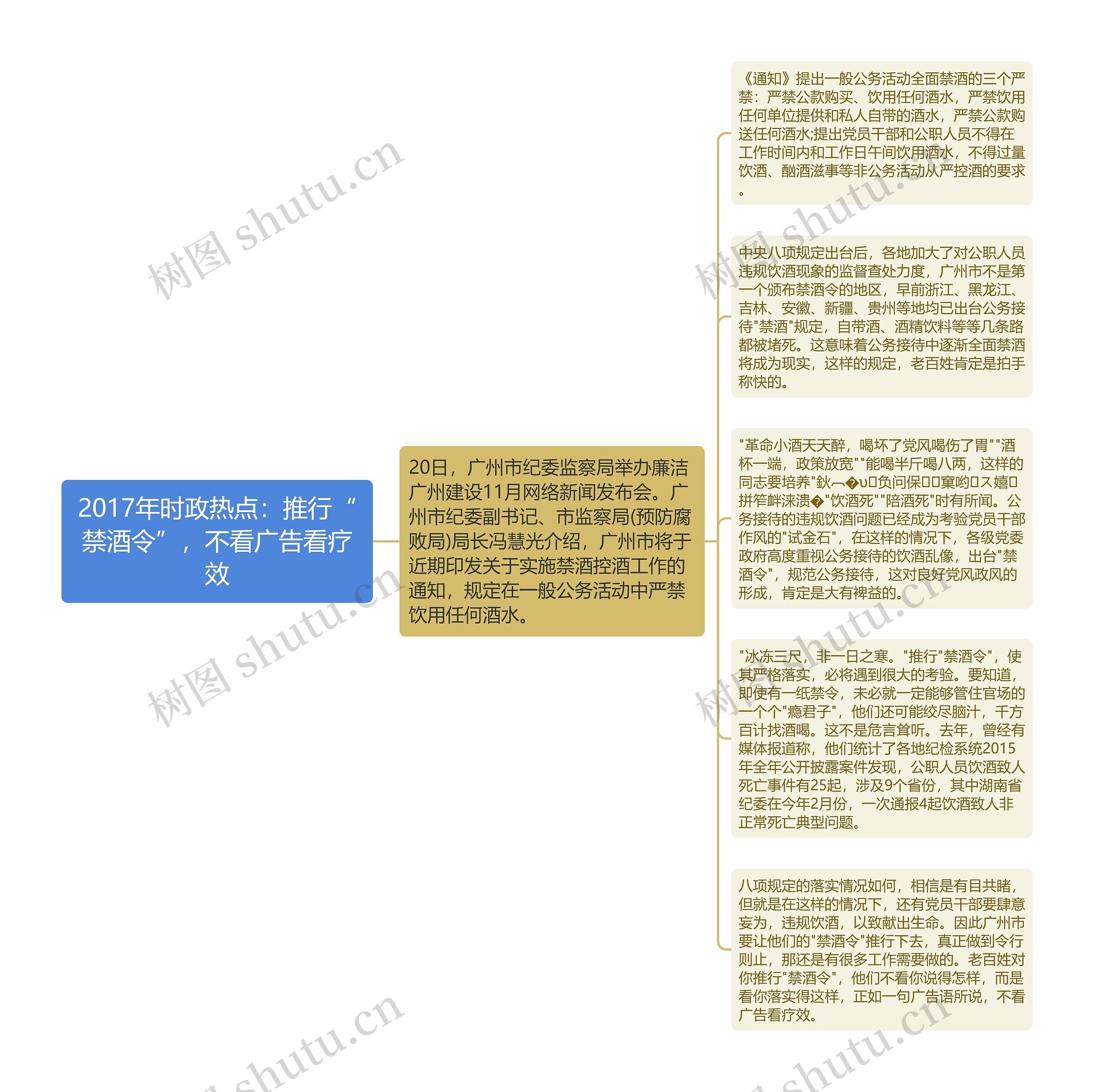 2017年时政热点：推行“禁酒令”，不看广告看疗效思维导图