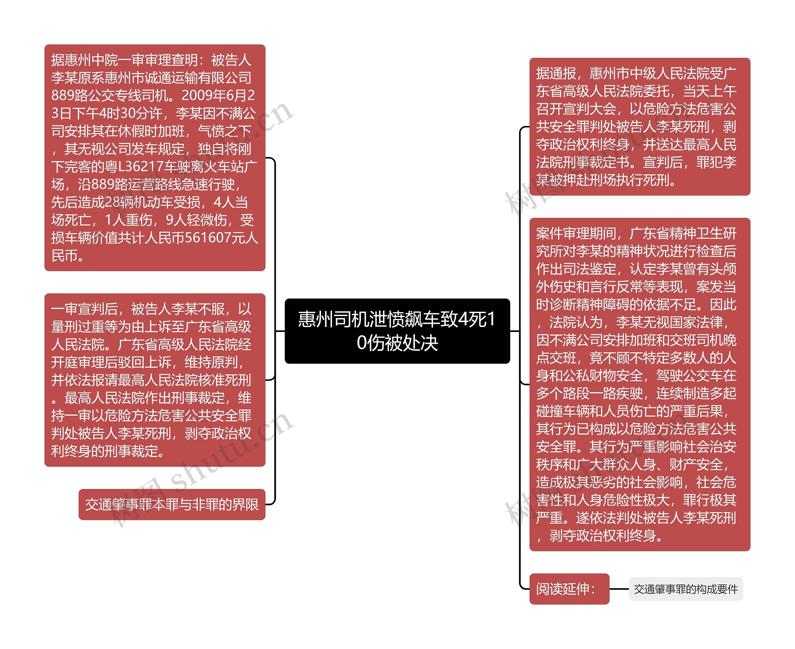 惠州司机泄愤飙车致4死10伤被处决思维导图