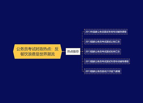 公务员考试时政热点：反餐饮浪费是世界潮流