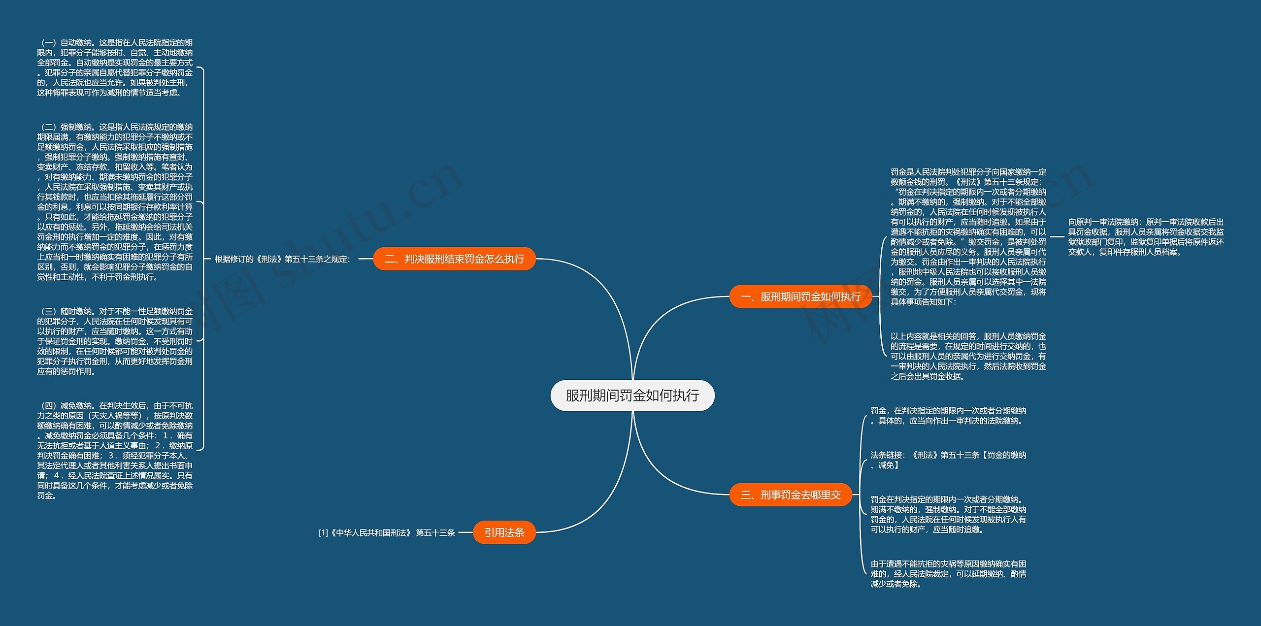 服刑期间罚金如何执行思维导图