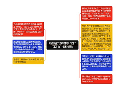 新疆将打造棉花等“四个百万亩”制种基地