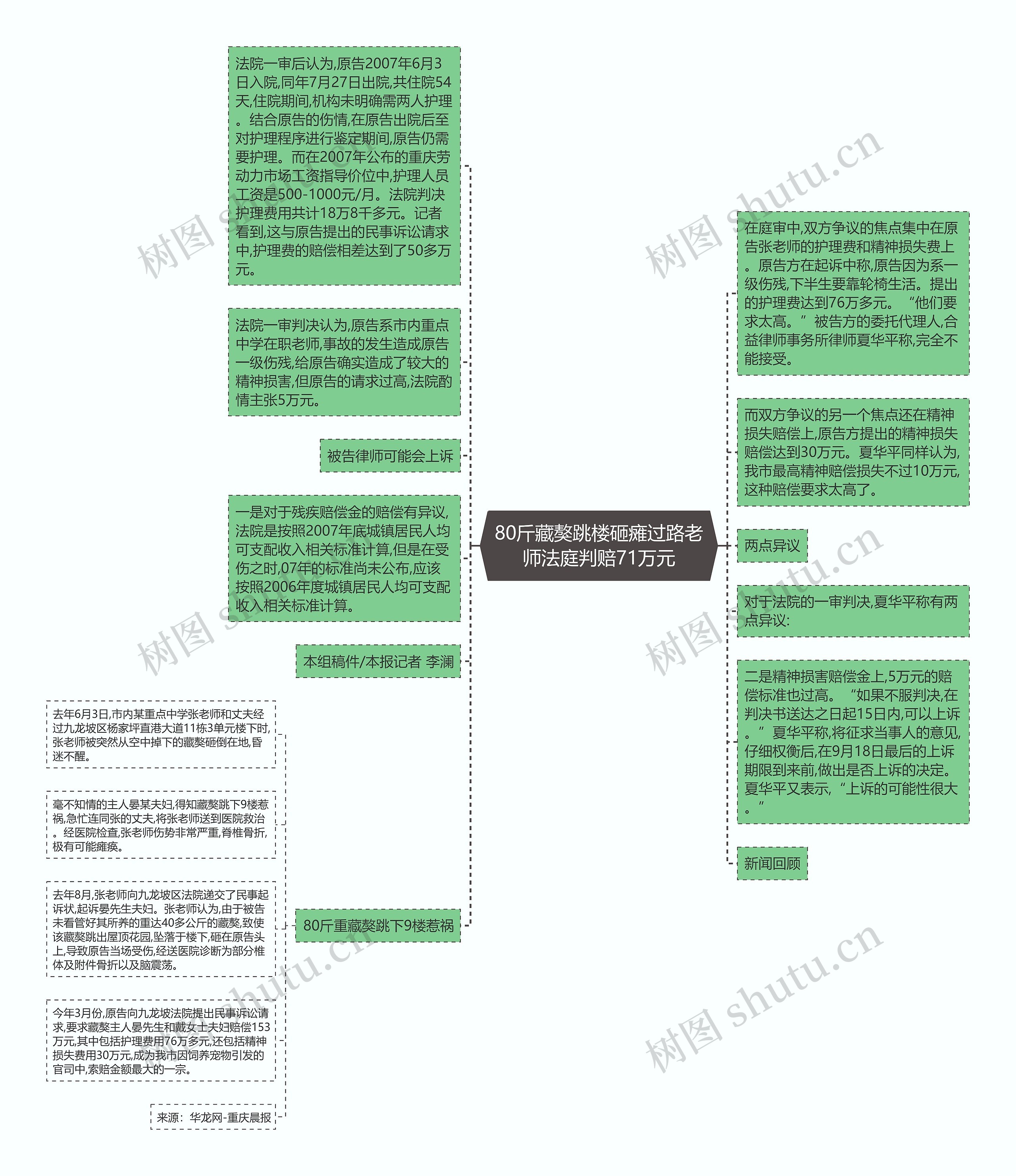 80斤藏獒跳楼砸瘫过路老师法庭判赔71万元