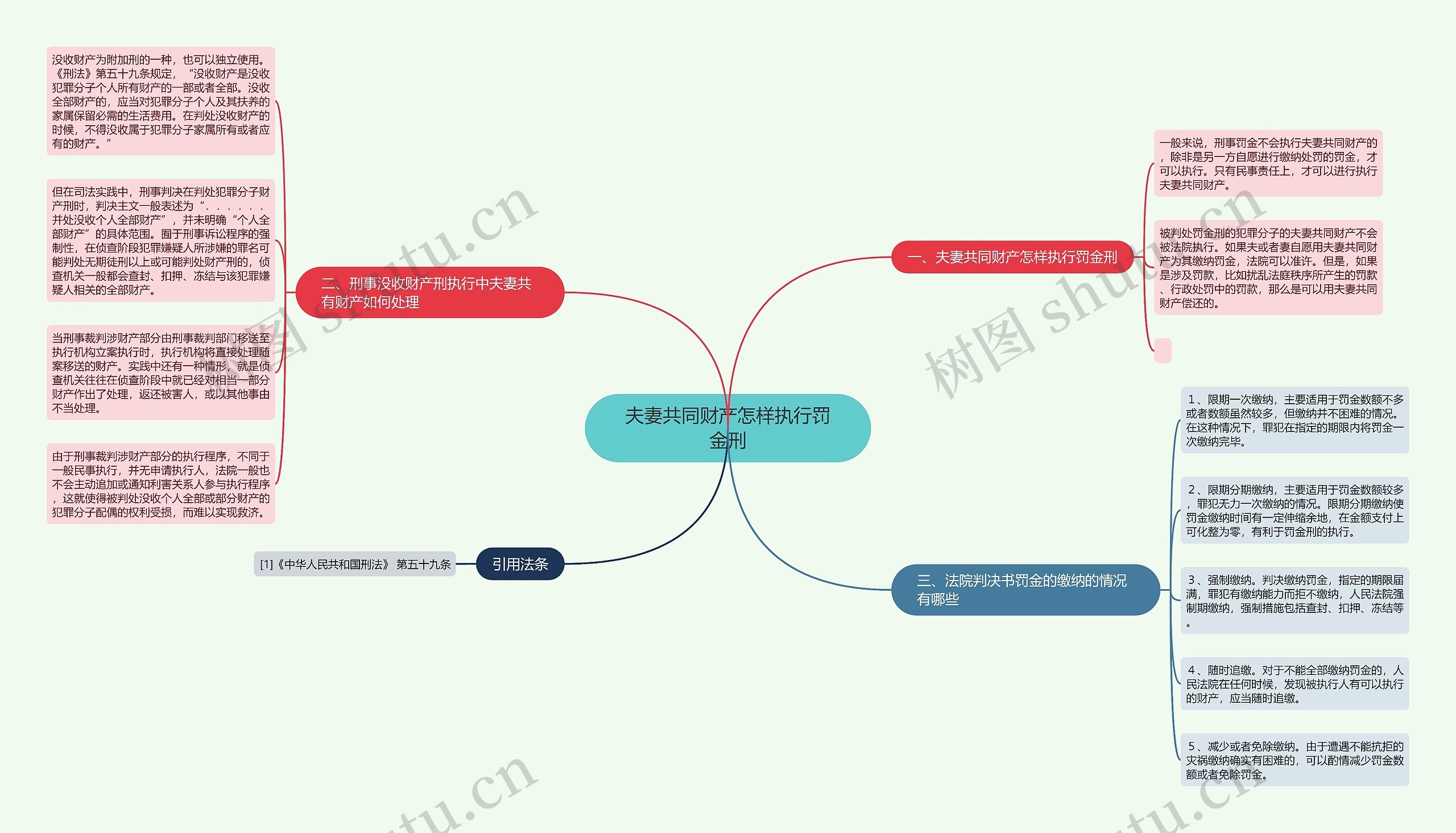 夫妻共同财产怎样执行罚金刑思维导图