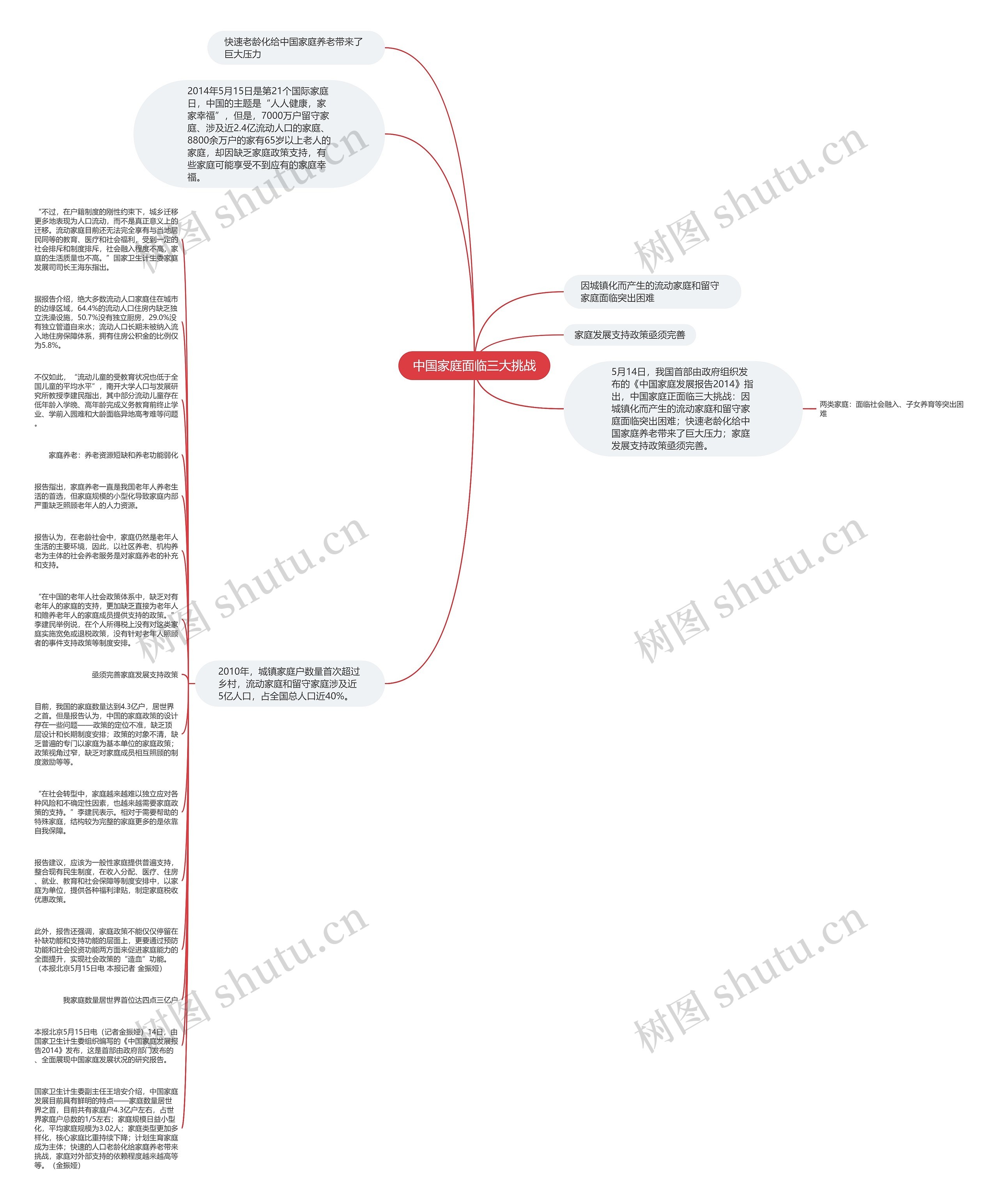 中国家庭面临三大挑战思维导图
