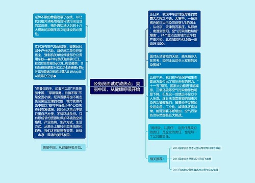 公务员面试时政热点：美丽中国，从健康呼吸开始