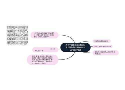 关于中国石油化工集团公司土地使用权变更登记有关问题的复函