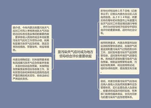 重污染天气应对成为地方领导综合评价重要依据