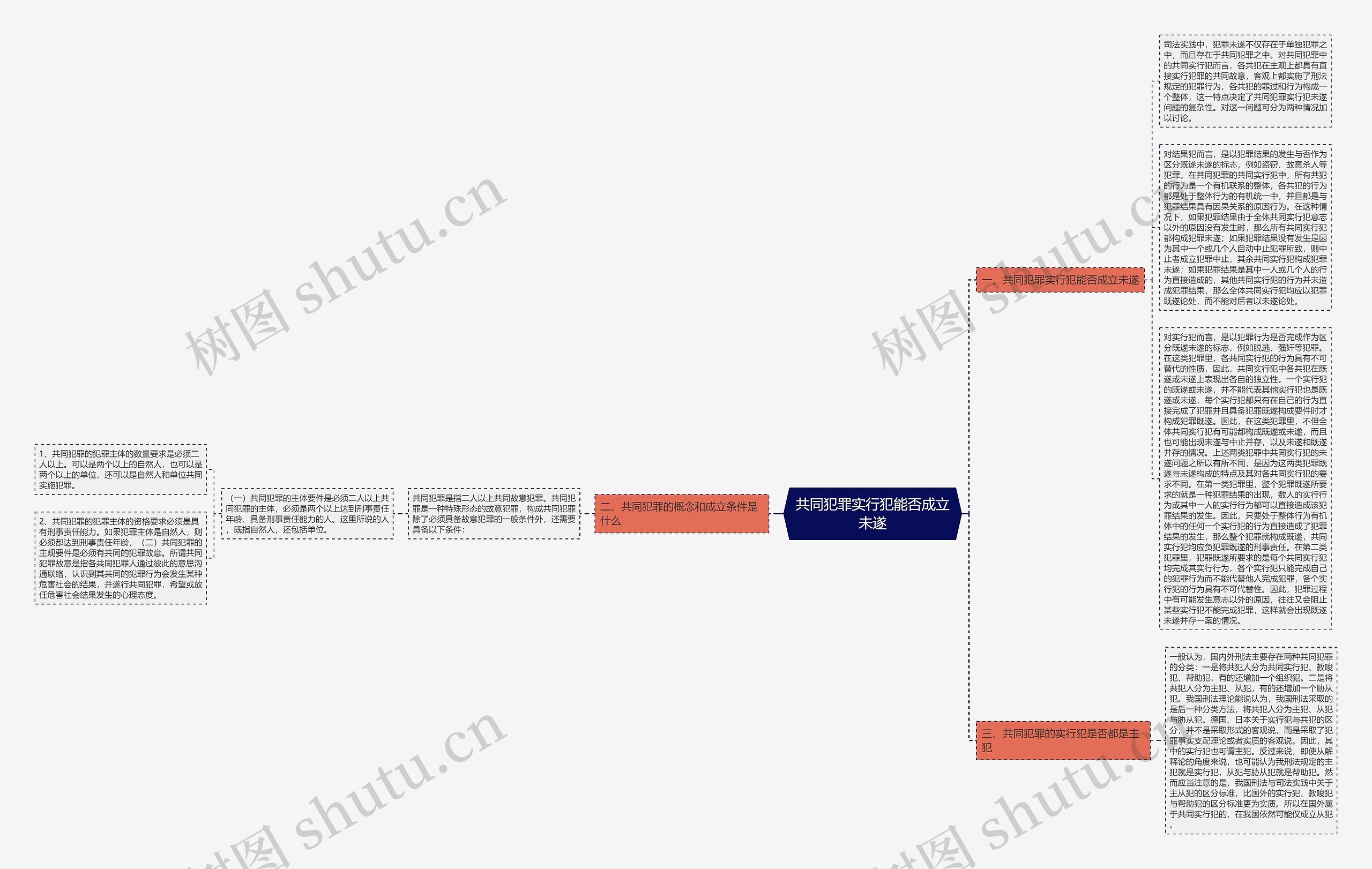 共同犯罪实行犯能否成立未遂思维导图