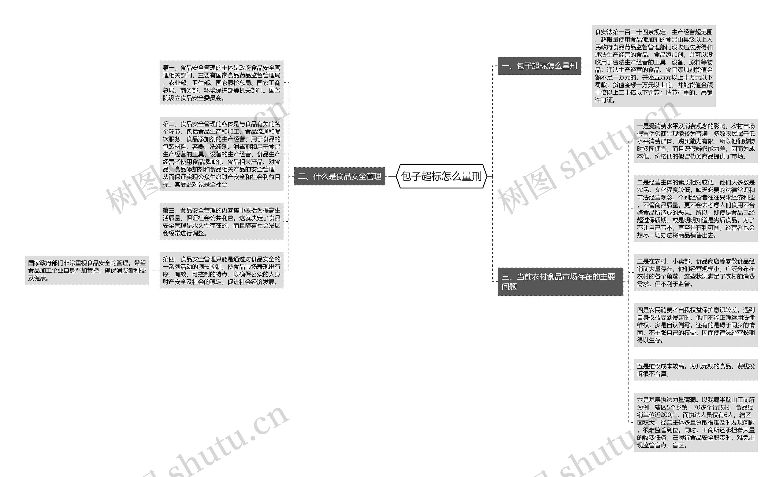 包子超标怎么量刑思维导图