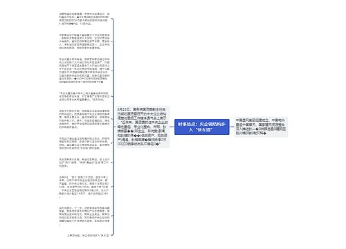 时事热点：央企调结构步入“快车道”