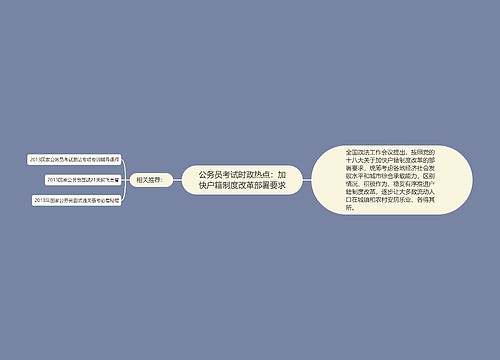 公务员考试时政热点：加快户籍制度改革部署要求