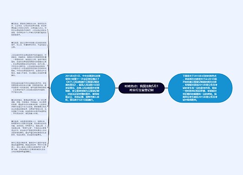 时政热点：我国法院5月1将实行立案登记制