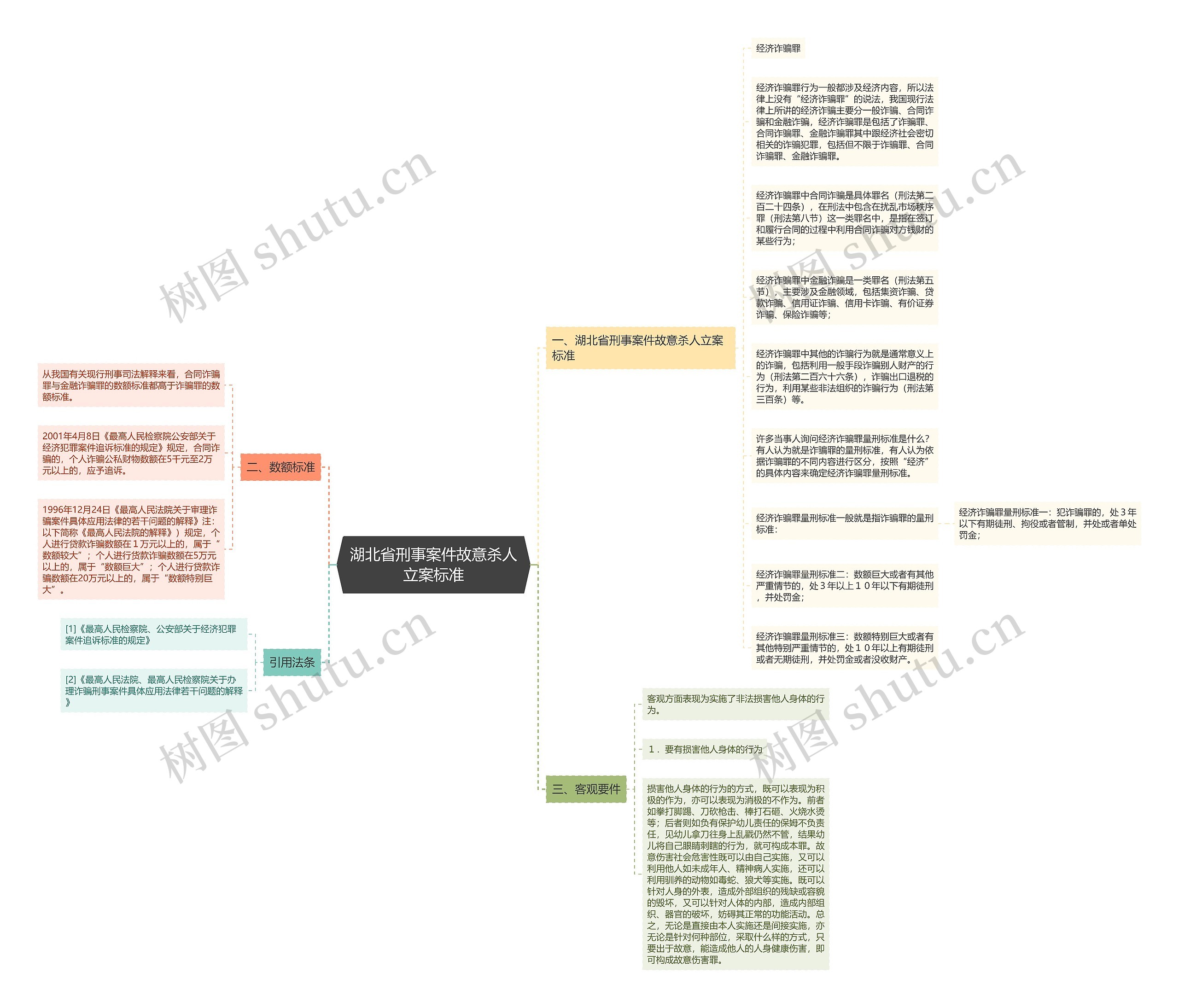 湖北省刑事案件故意杀人立案标准思维导图