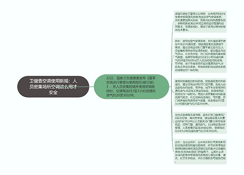 卫健委空调使用新规：人员密集场所空调这么用才安全