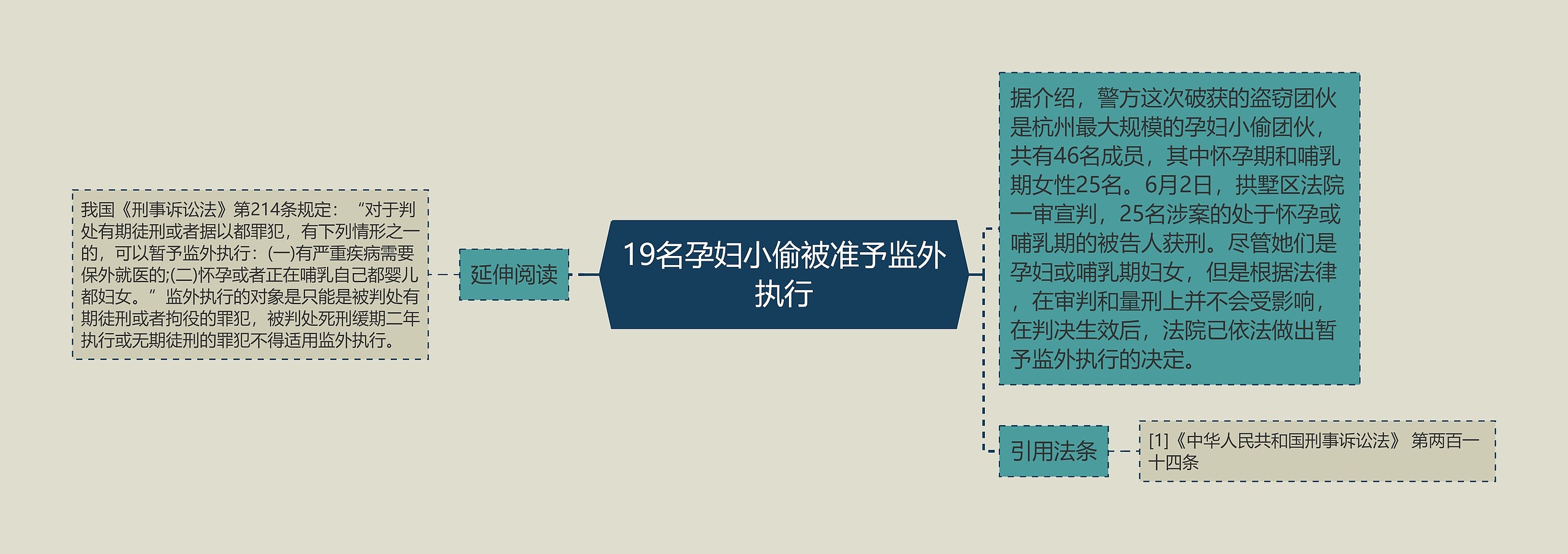 19名孕妇小偷被准予监外执行思维导图