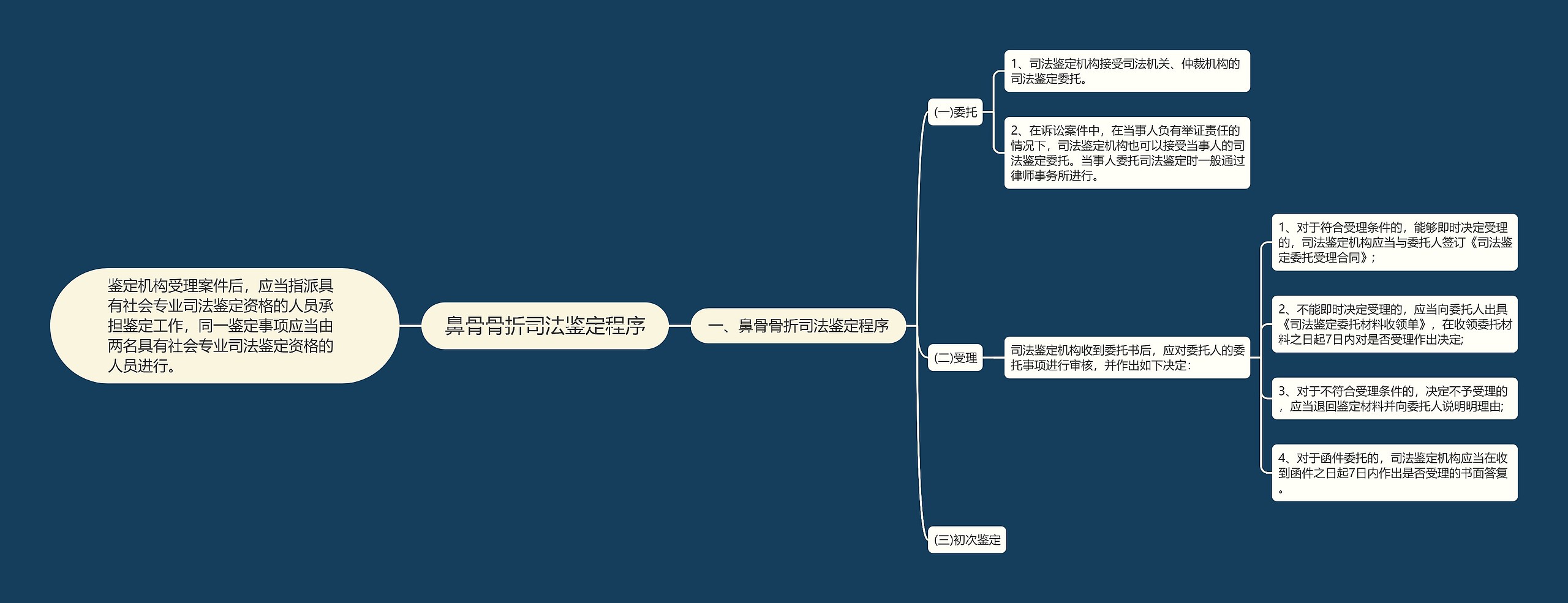 鼻骨骨折司法鉴定程序思维导图