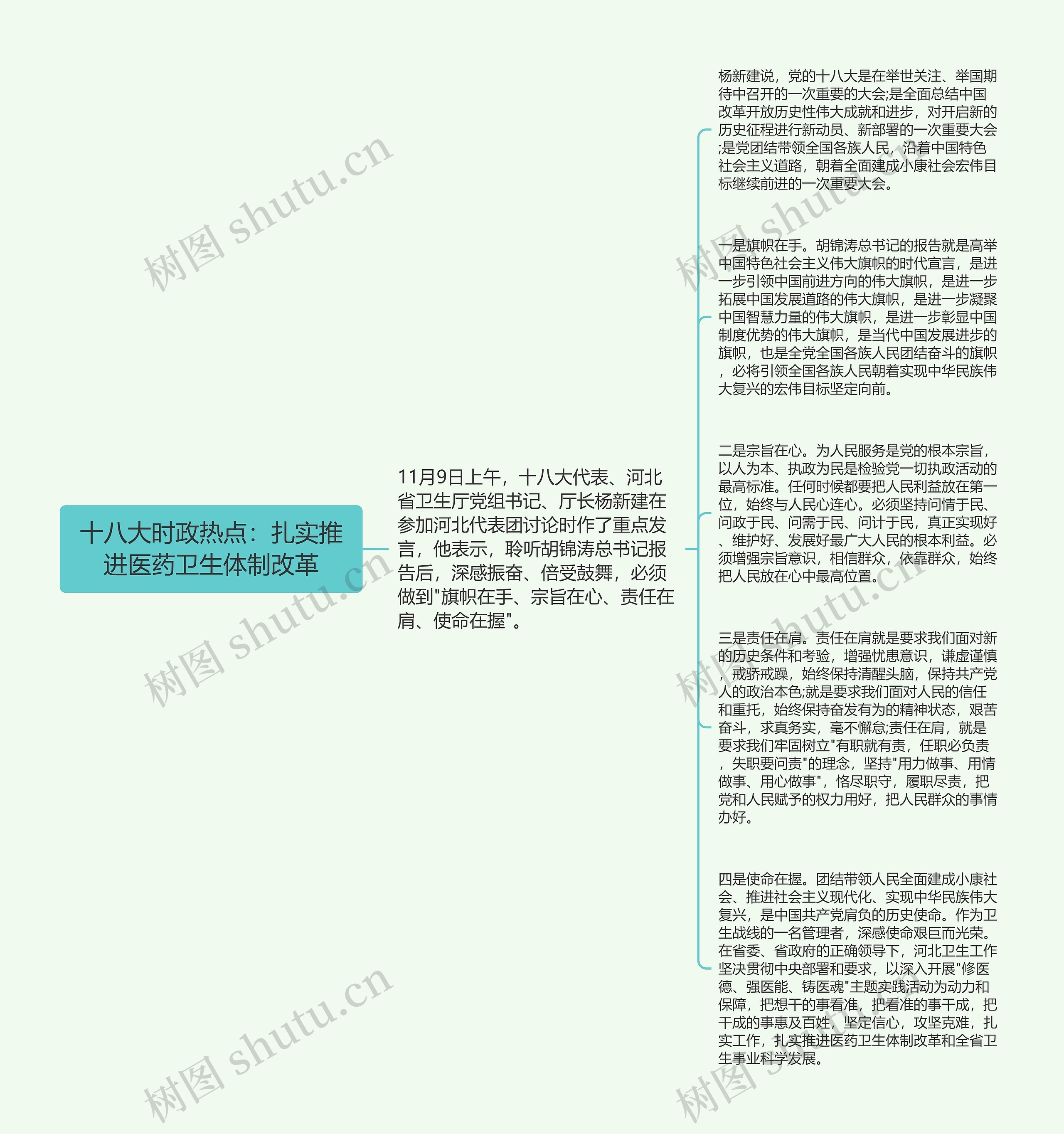 十八大时政热点：扎实推进医药卫生体制改革思维导图