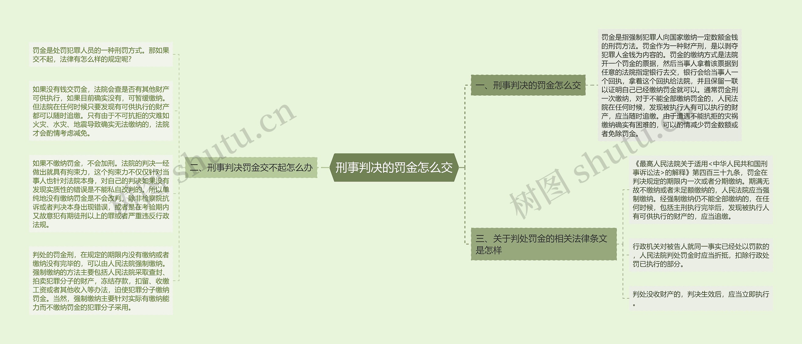 刑事判决的罚金怎么交思维导图