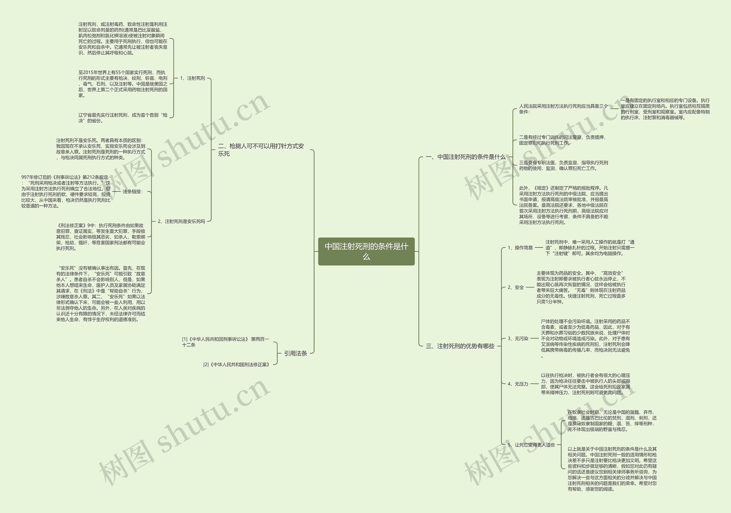 中国注射死刑的条件是什么思维导图