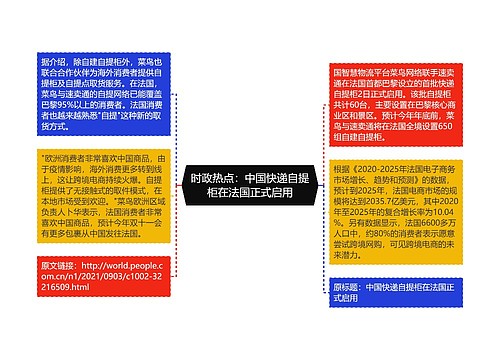 时政热点：中国快递自提柜在法国正式启用