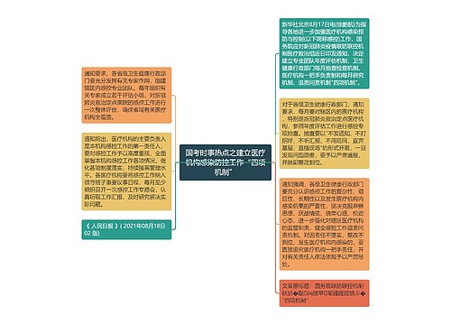 国考时事热点之建立医疗机构感染防控工作“四项机制”