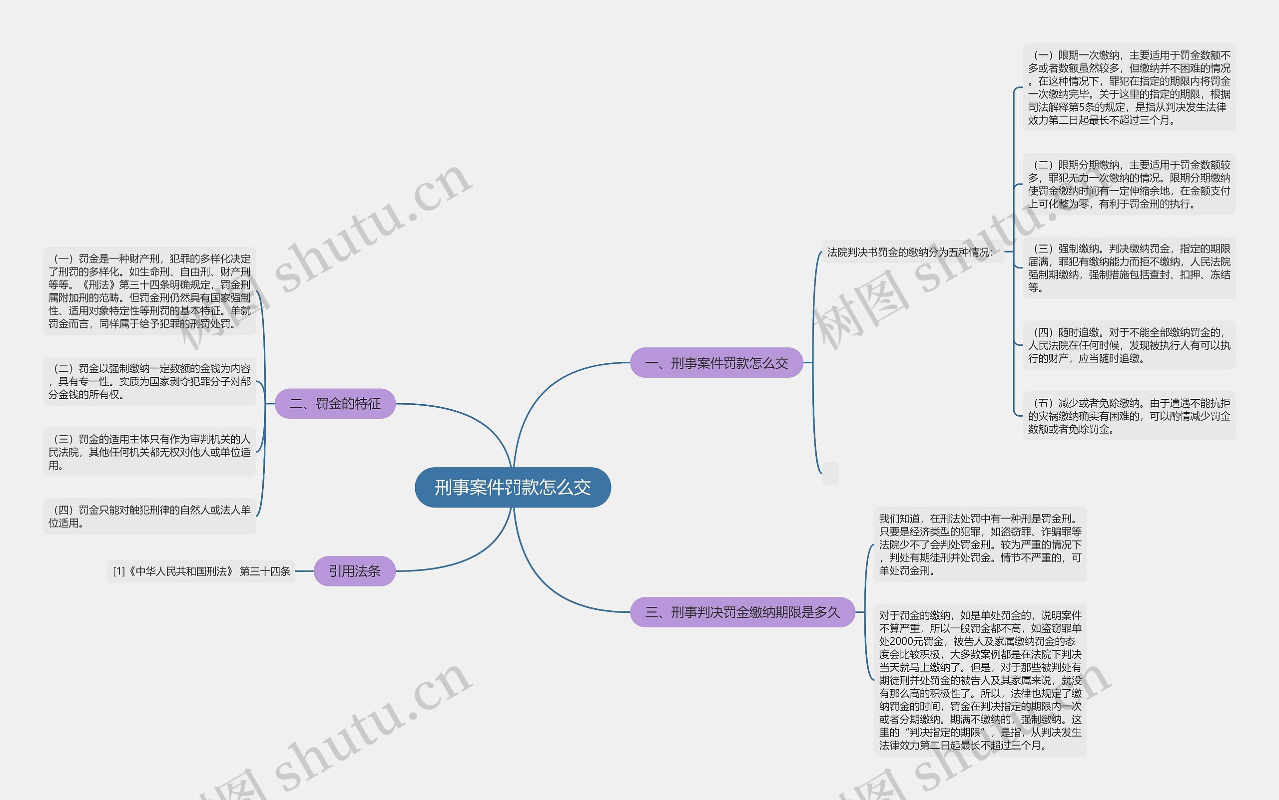 刑事案件罚款怎么交思维导图