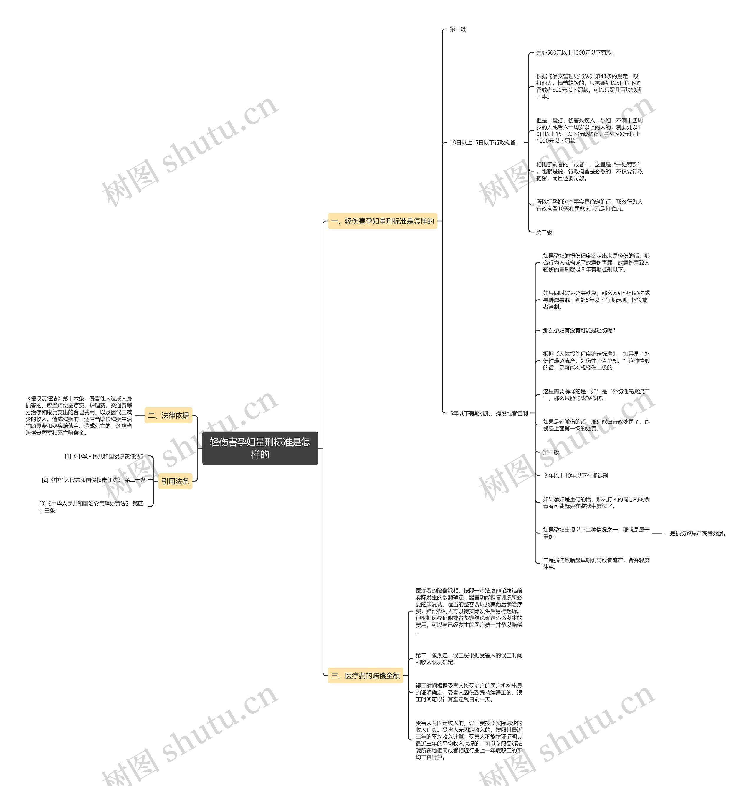 轻伤害孕妇量刑标准是怎样的思维导图