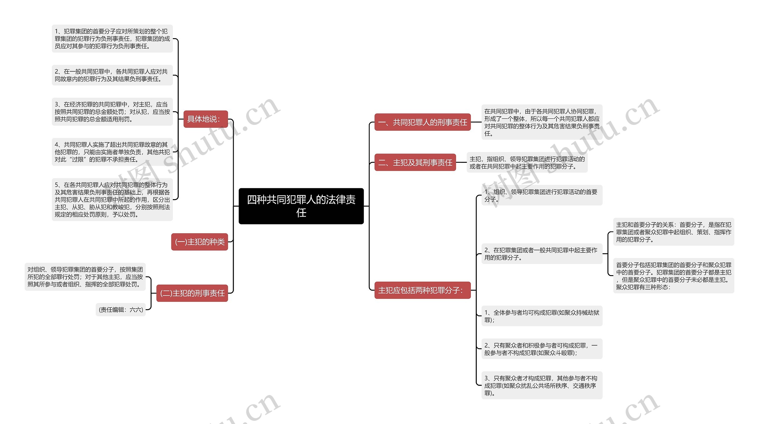 四种共同犯罪人的法律责任思维导图