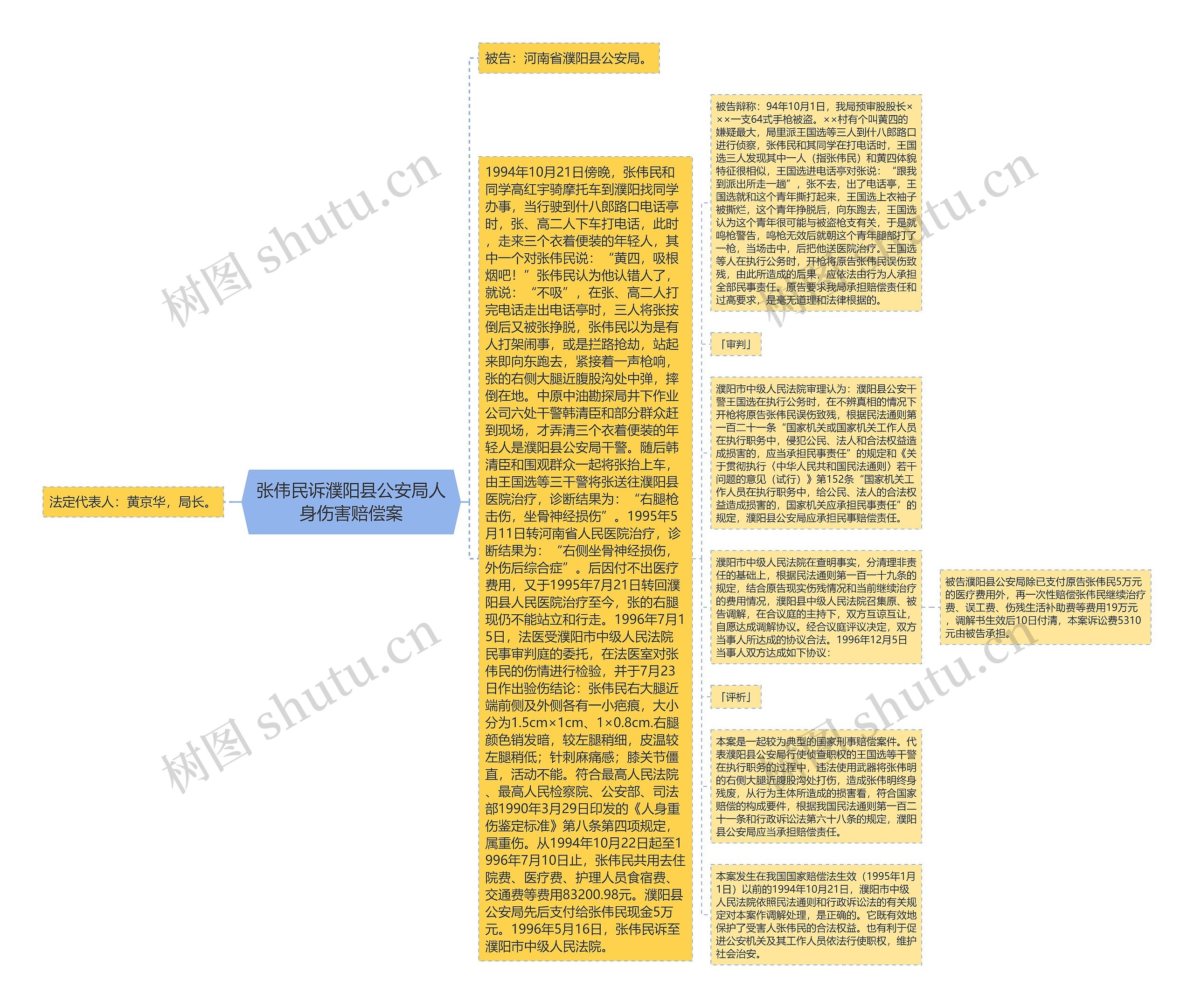 张伟民诉濮阳县公安局人身伤害赔偿案思维导图