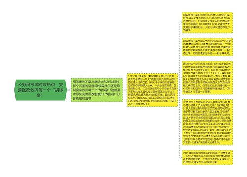 公务员考试时政热点：完善医改救济每一个“胡镓豪”