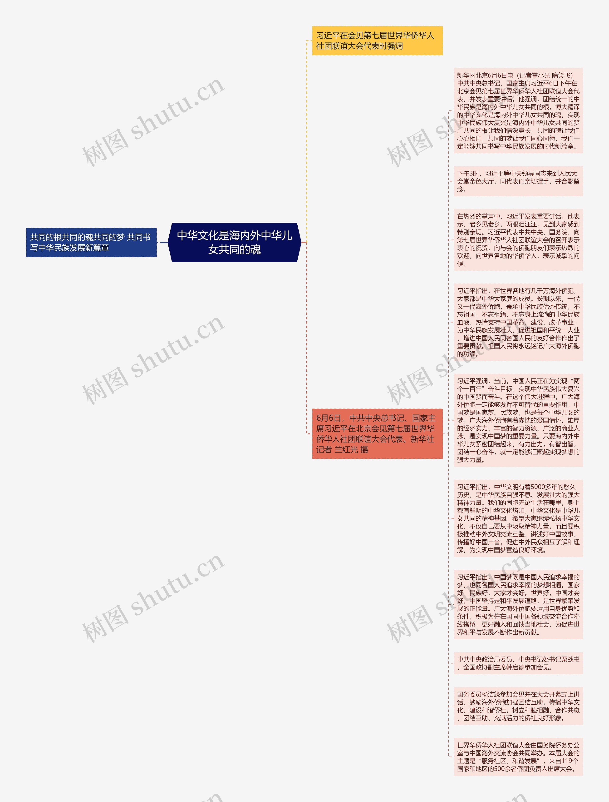 中华文化是海内外中华儿女共同的魂思维导图