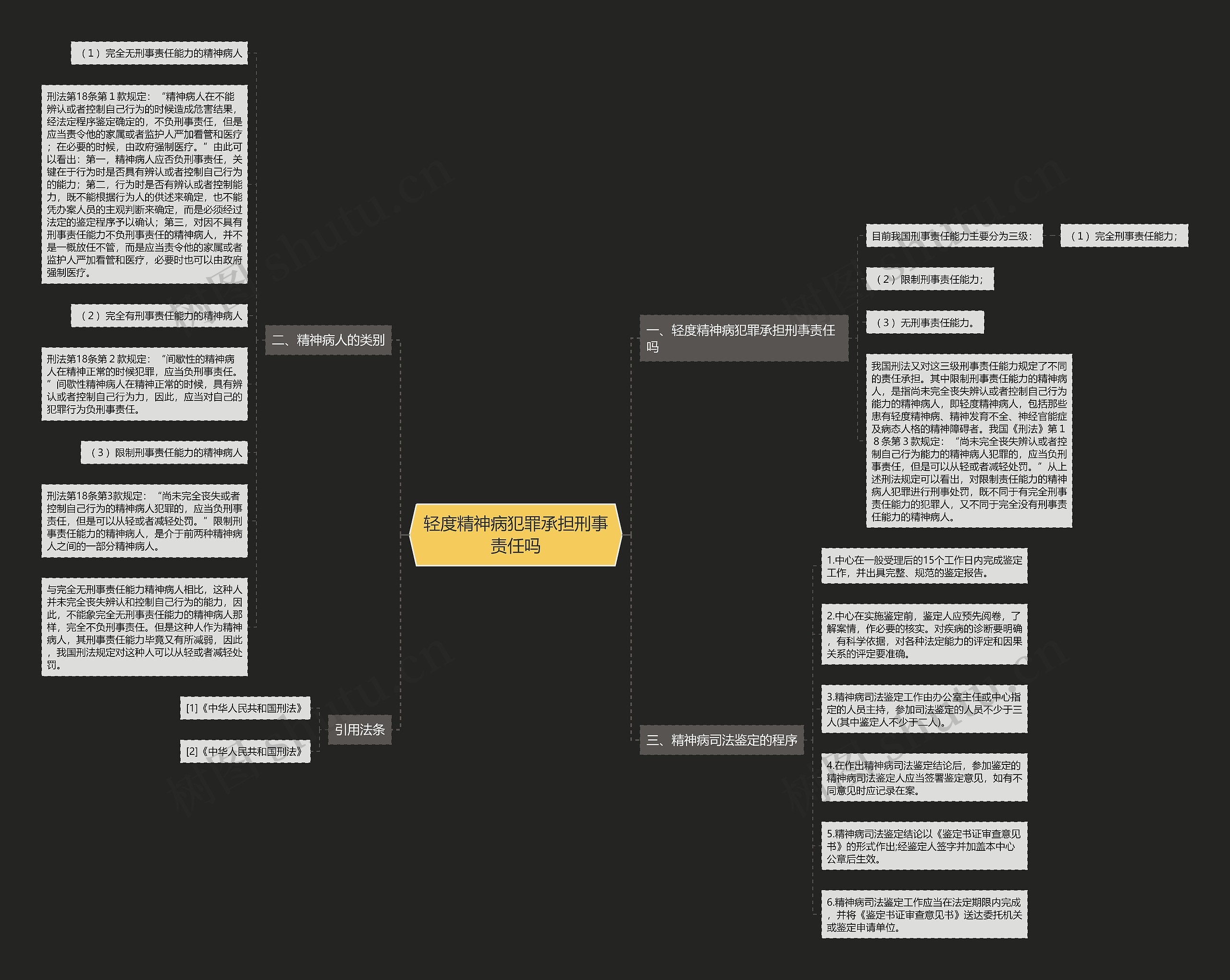 轻度精神病犯罪承担刑事责任吗思维导图