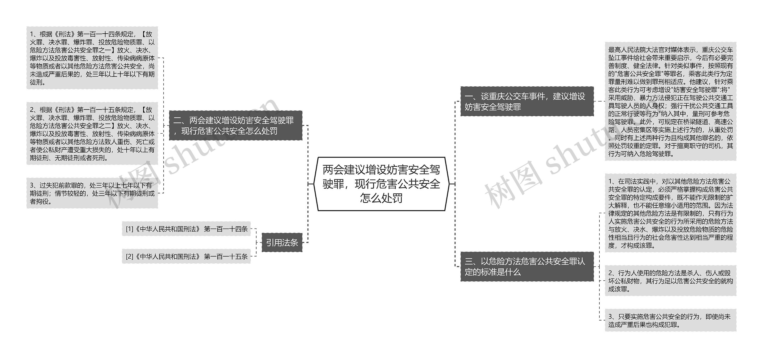 两会建议增设妨害安全驾驶罪，现行危害公共安全怎么处罚思维导图