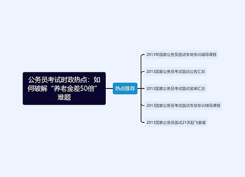 公务员考试时政热点：如何破解“养老金差50倍”难题