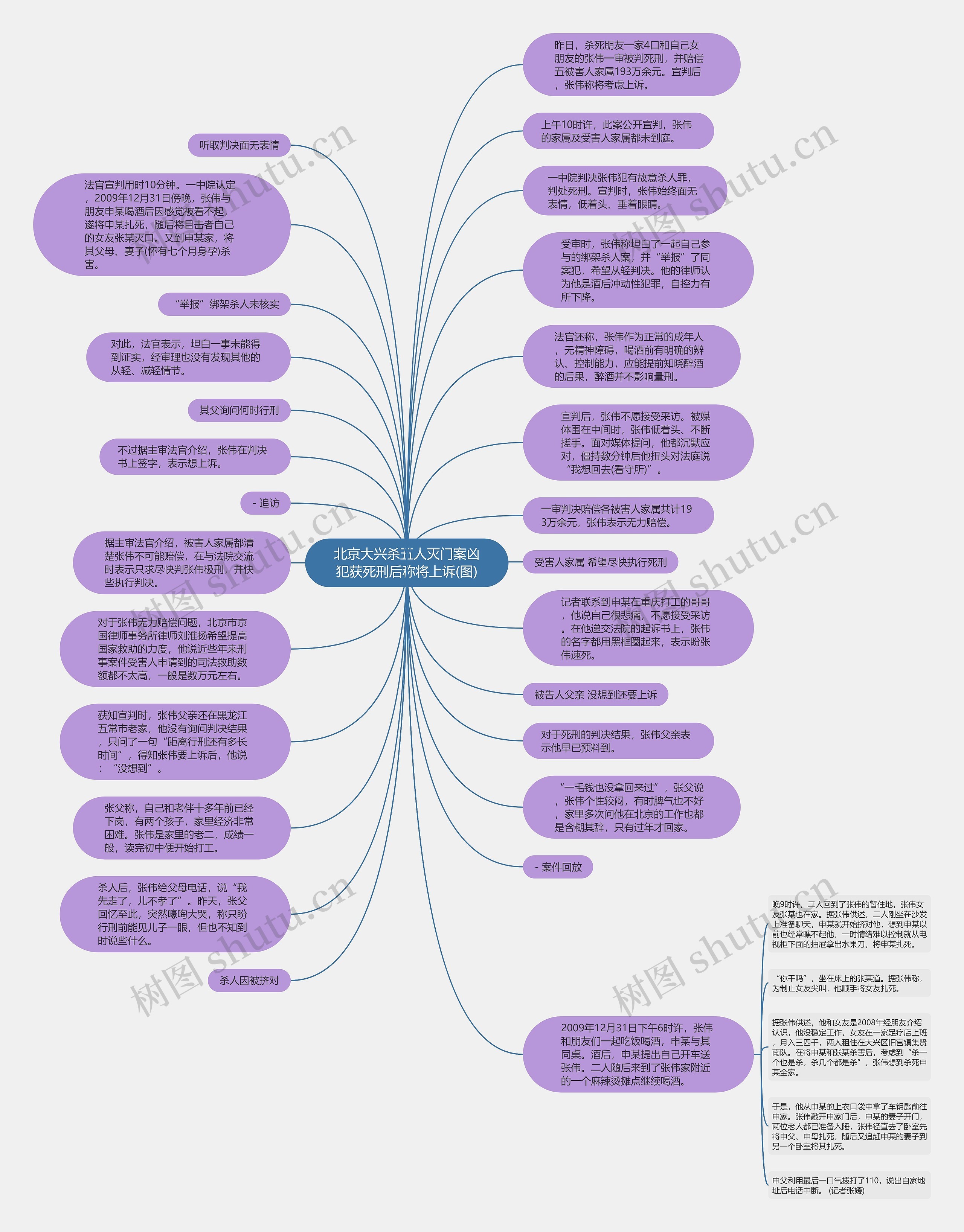 北京大兴杀五人灭门案凶犯获死刑后称将上诉(图)思维导图