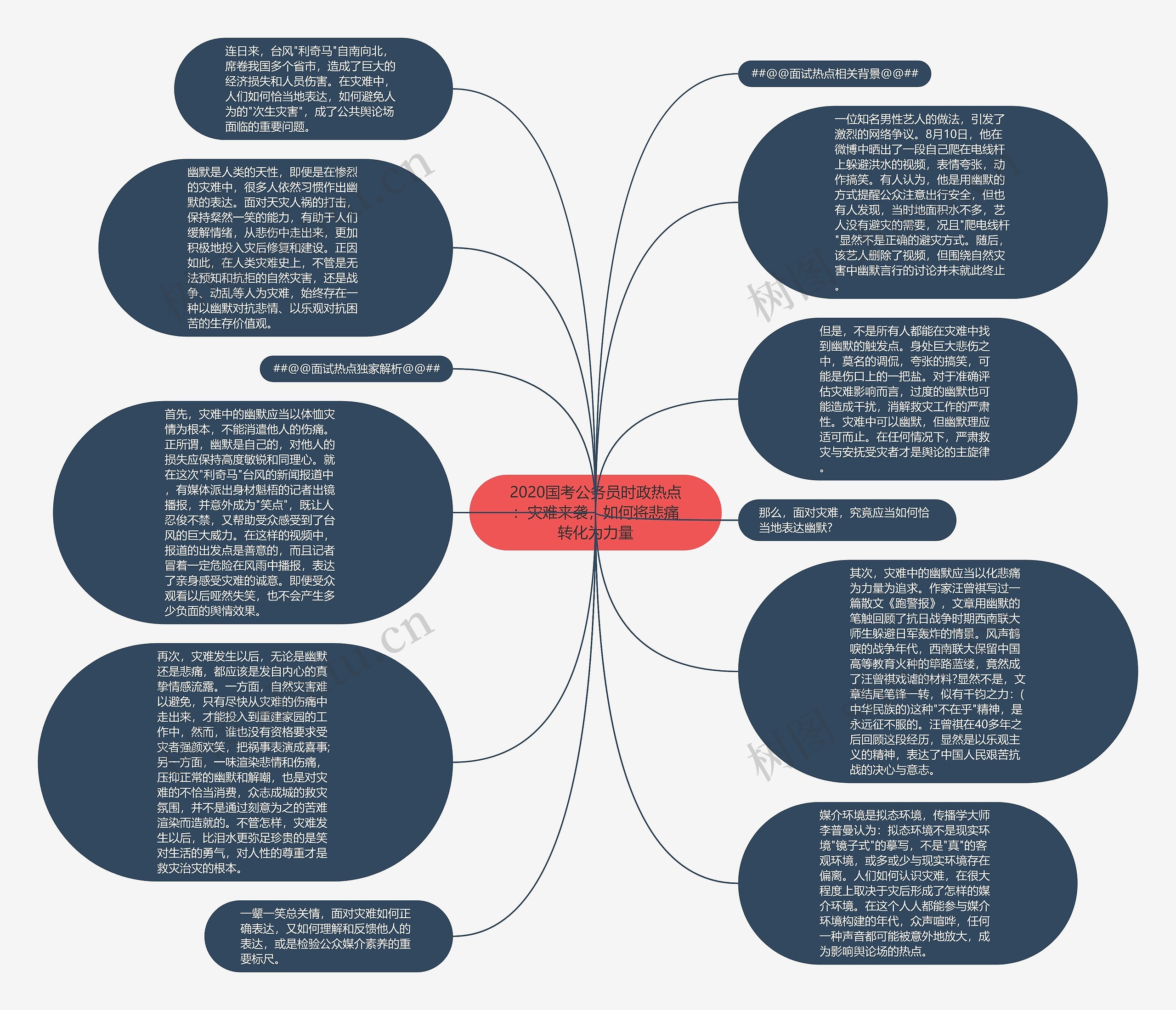 2020国考公务员时政热点：灾难来袭，如何将悲痛转化为力量思维导图