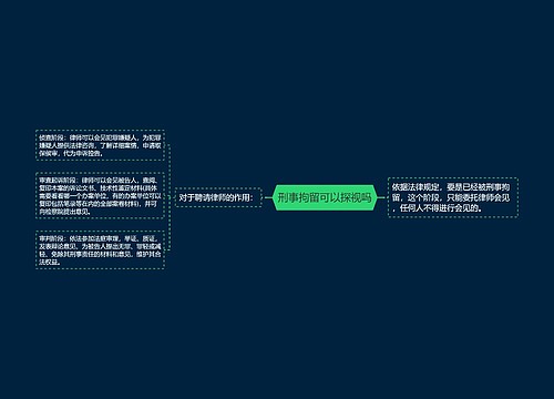 刑事拘留可以探视吗