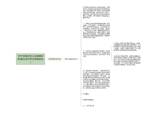 关于加强农民工法律援助的通知(深圳市法律援助处)