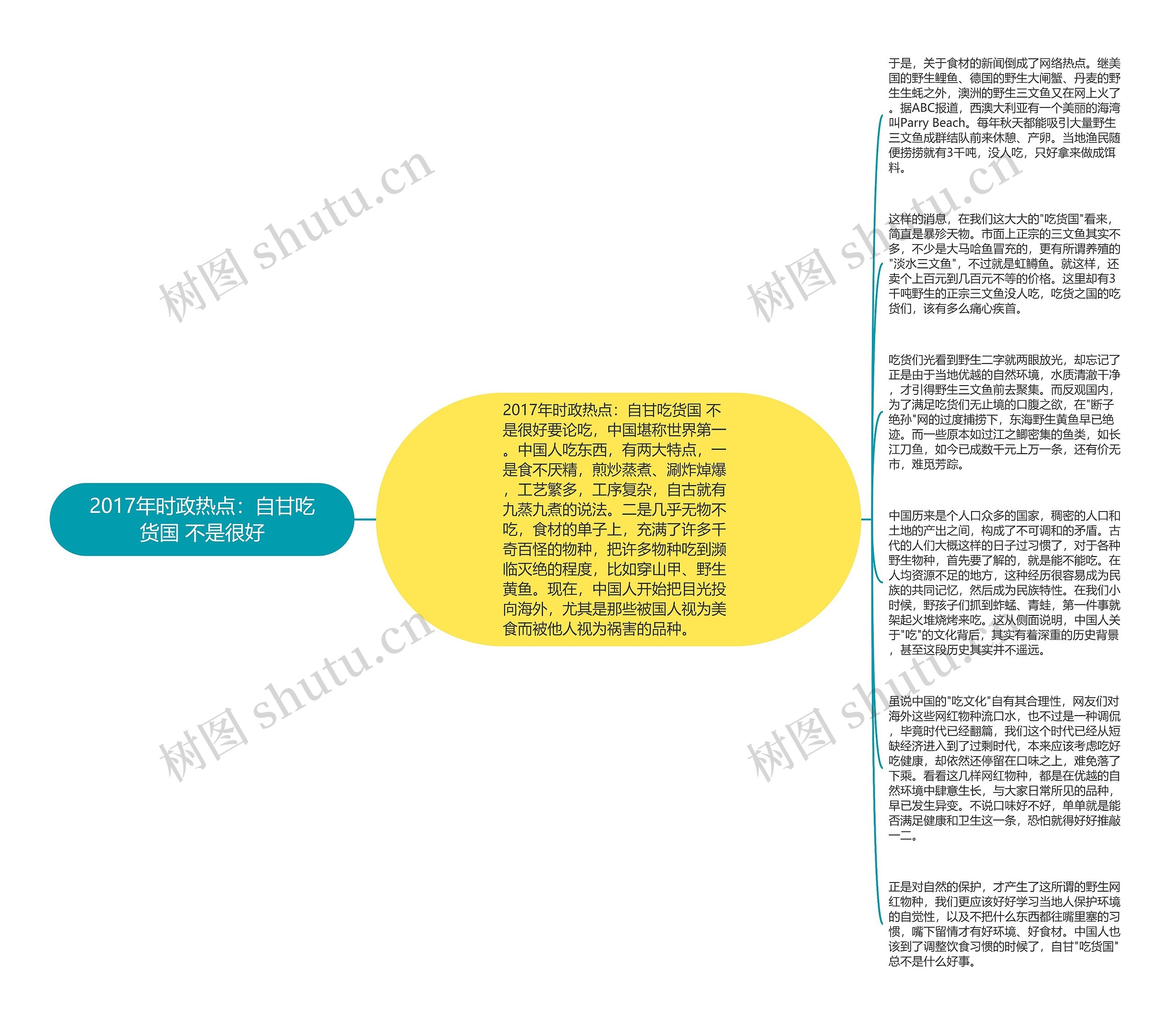 2017年时政热点：自甘吃货国 不是很好思维导图