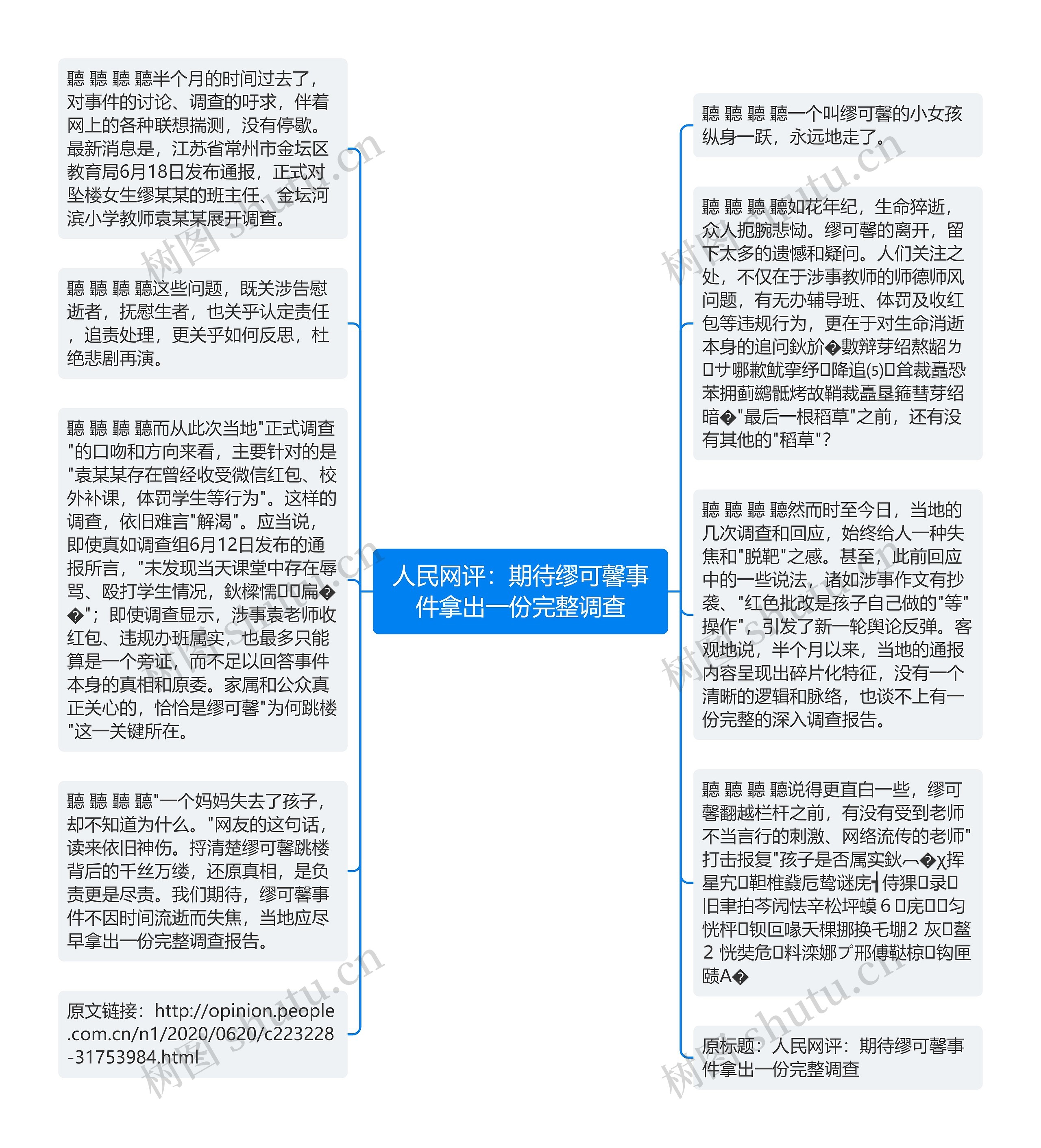 人民网评：期待缪可馨事件拿出一份完整调查思维导图