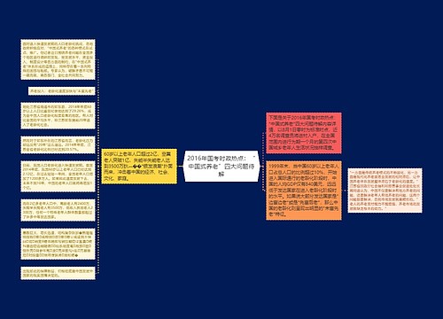 2016年国考时政热点：“中国式养老”四大问题待解