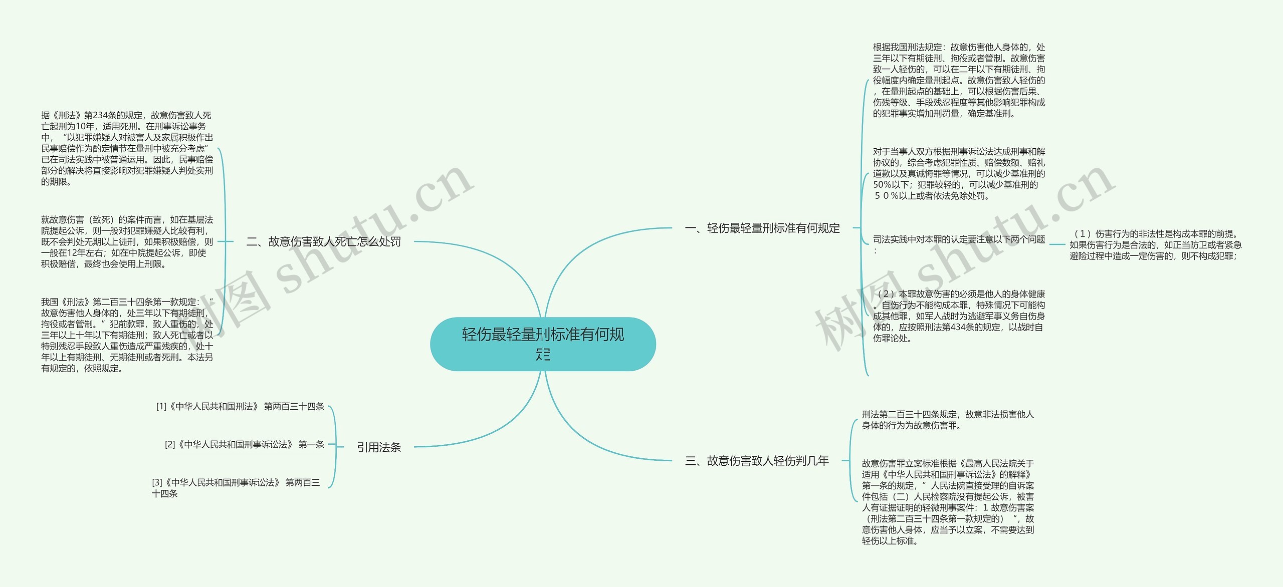 轻伤最轻量刑标准有何规定思维导图