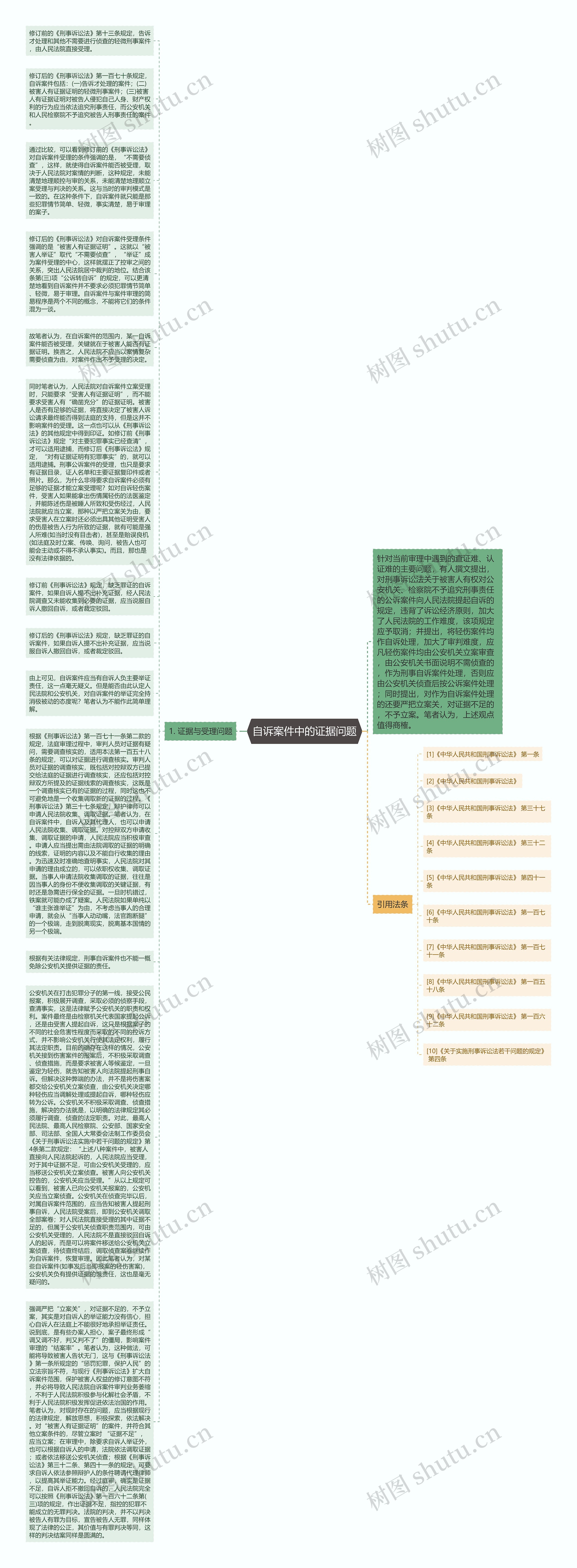 自诉案件中的证据问题思维导图