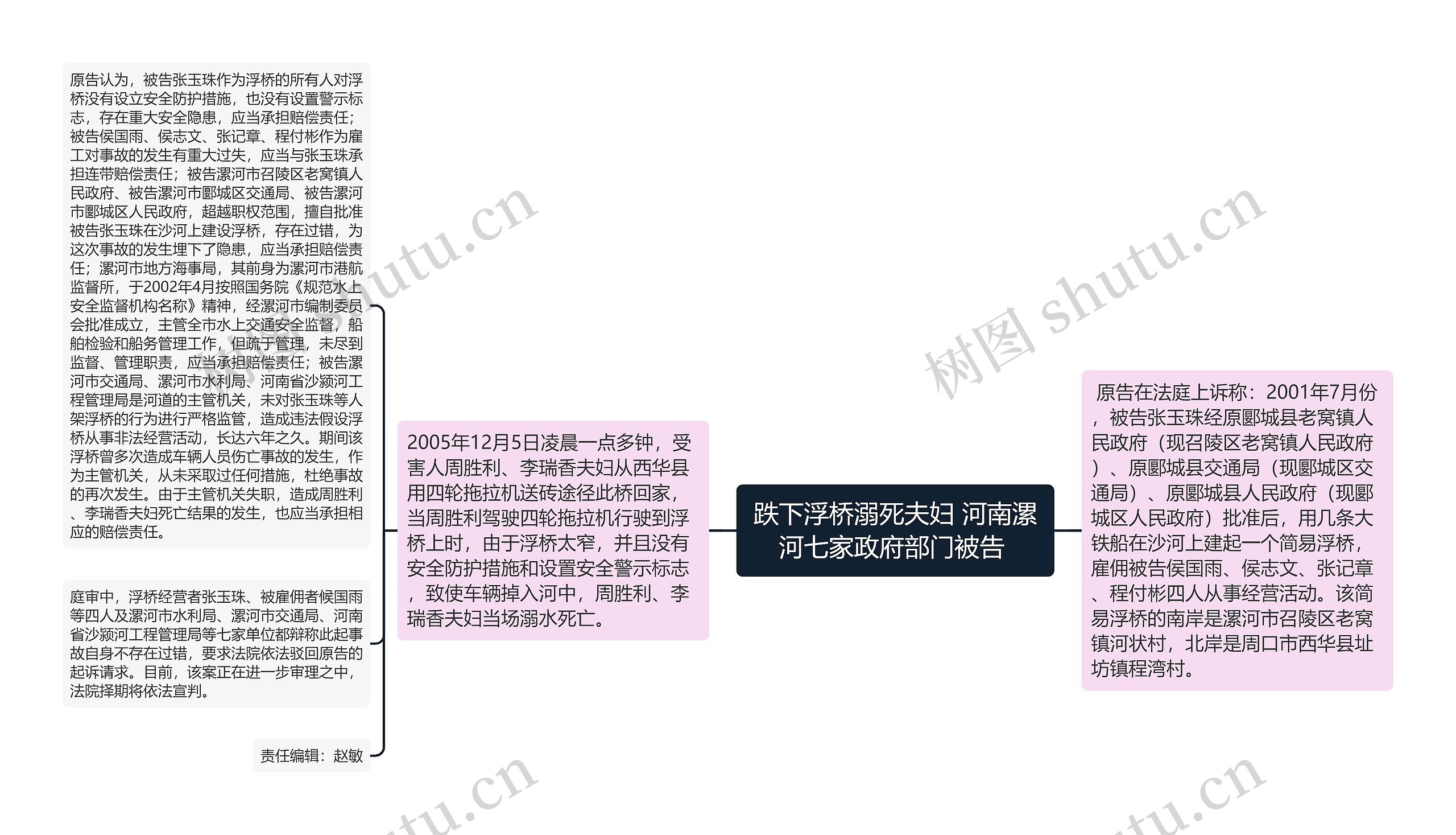 跌下浮桥溺死夫妇 河南漯河七家政府部门被告 