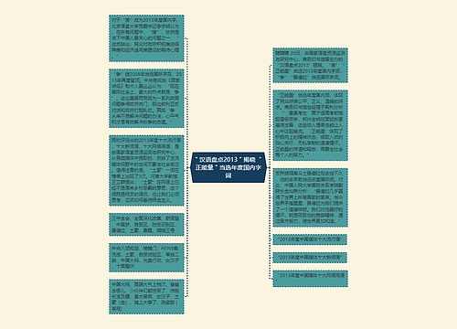 ＂汉语盘点2013＂揭晓 ＂正能量＂当选年度国内字词