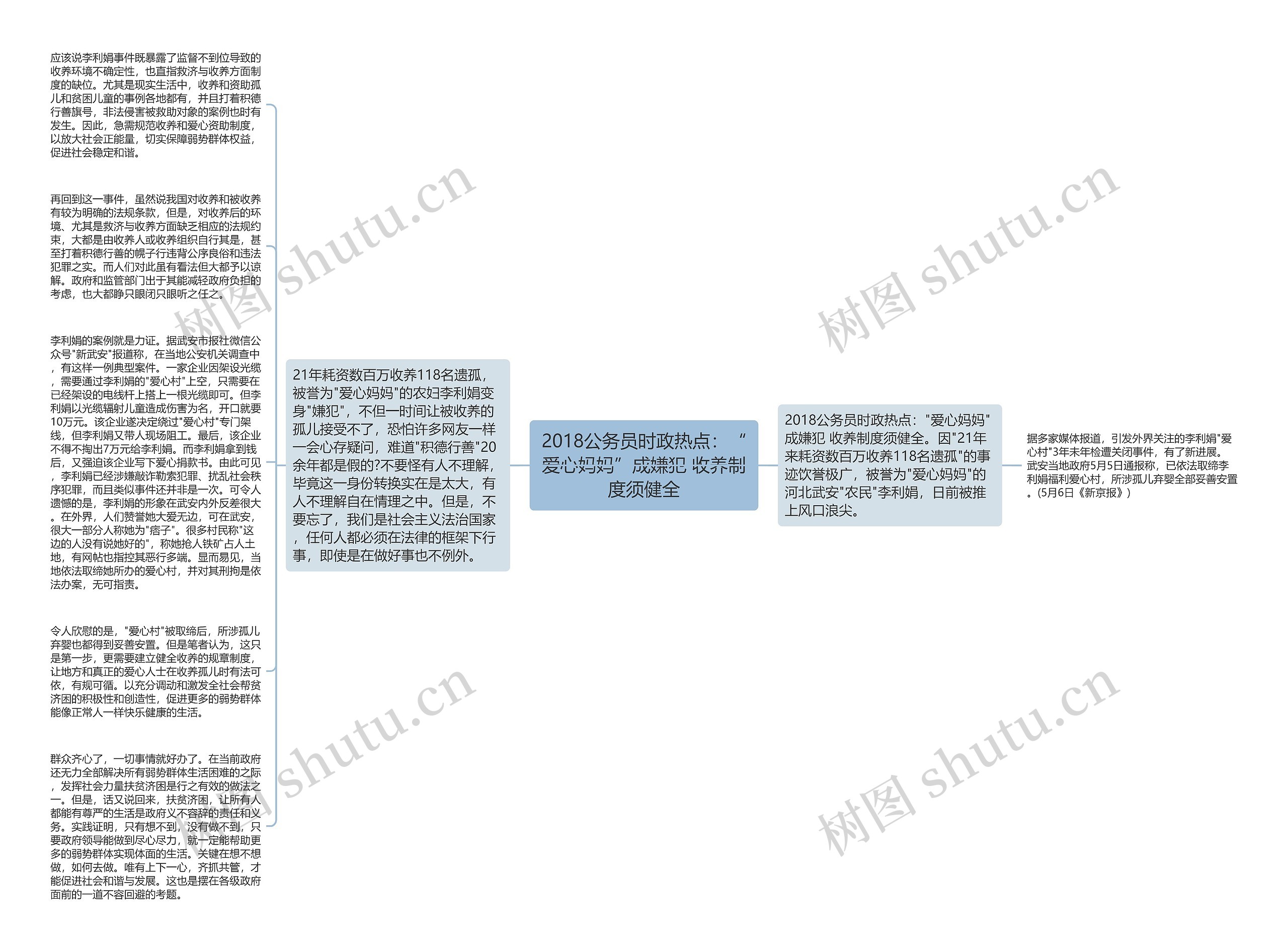 2018公务员时政热点：“爱心妈妈”成嫌犯 收养制度须健全思维导图