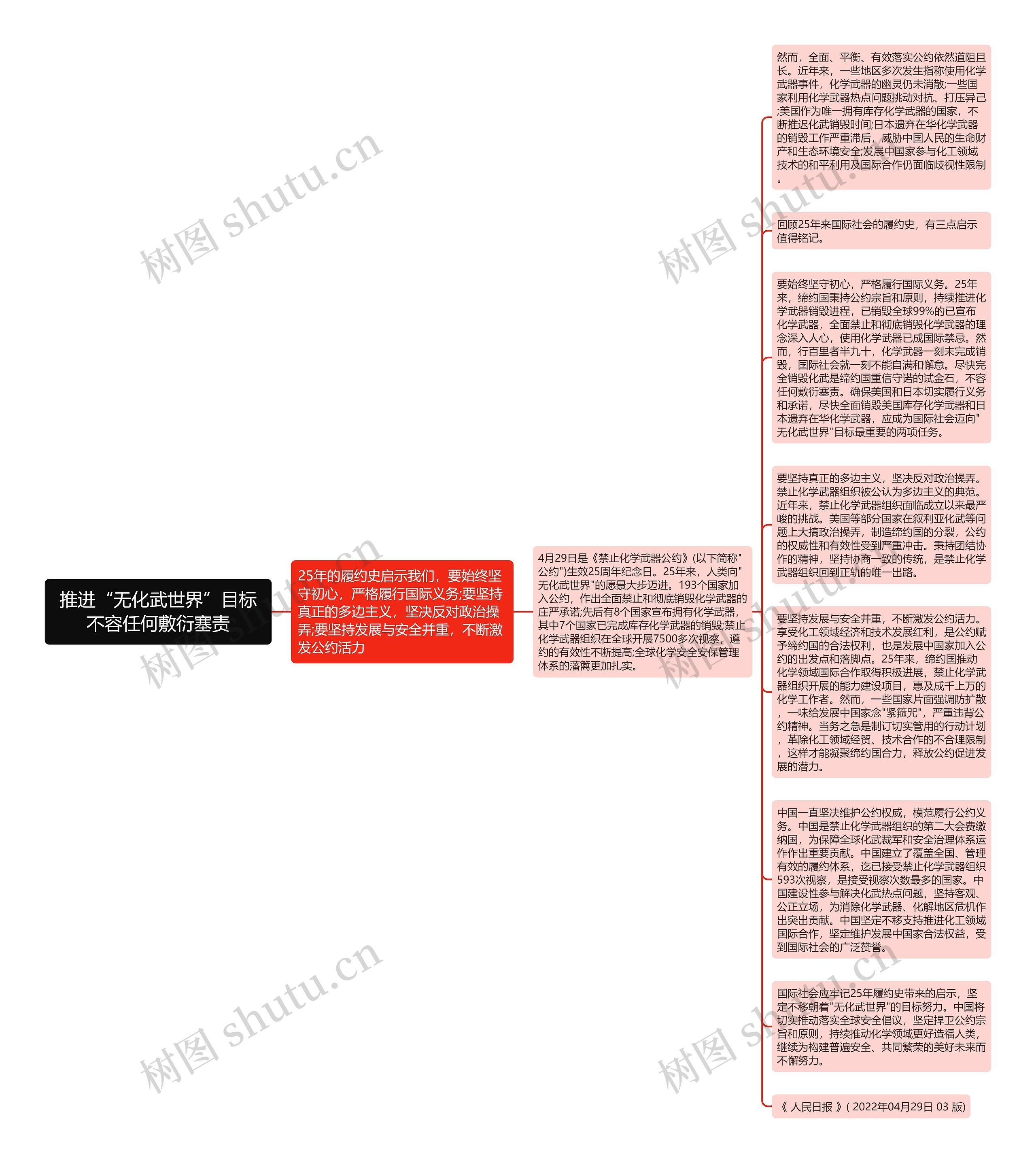 推进“无化武世界”目标不容任何敷衍塞责思维导图