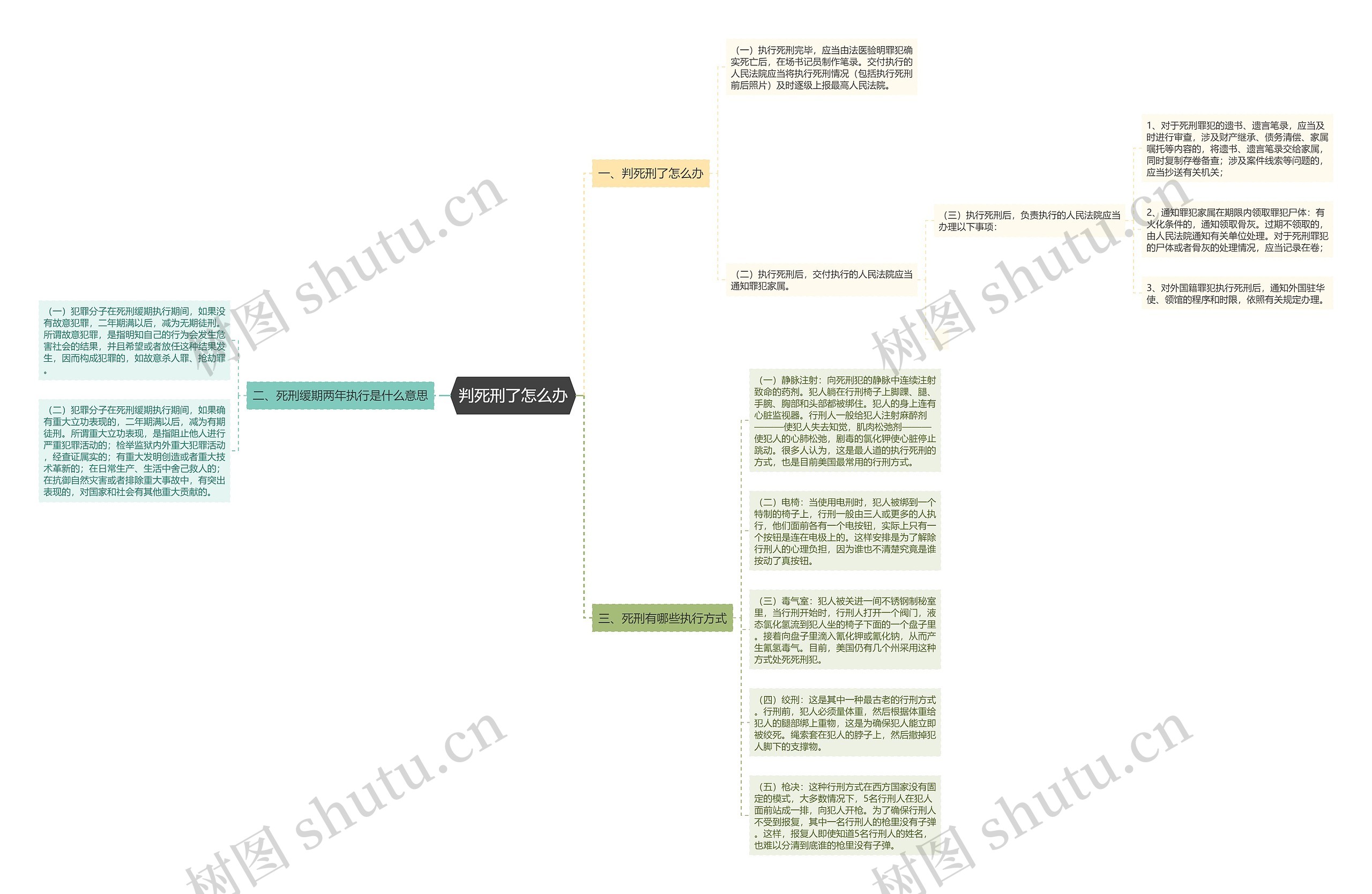 判死刑了怎么办思维导图