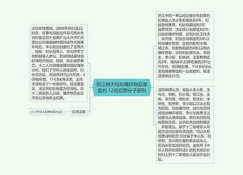 怒江特大抢劫爆炸物品案宣判 12名犯罪分子获刑