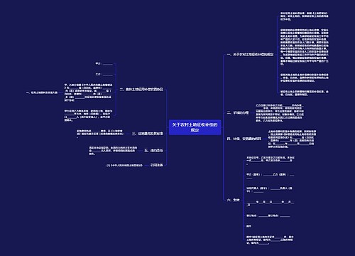 关于农村土地征收补偿的规定